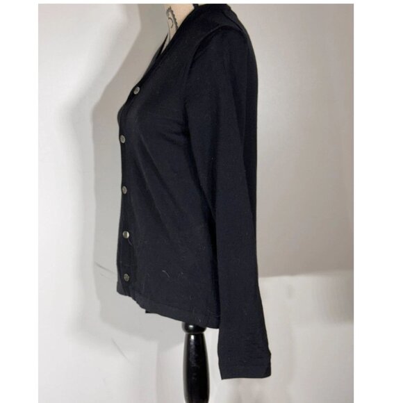Comme Des Garcons Black V-Neck Cropped Cardigan Sweater, Womens Size Large, NWOT - Picture 3 of 7